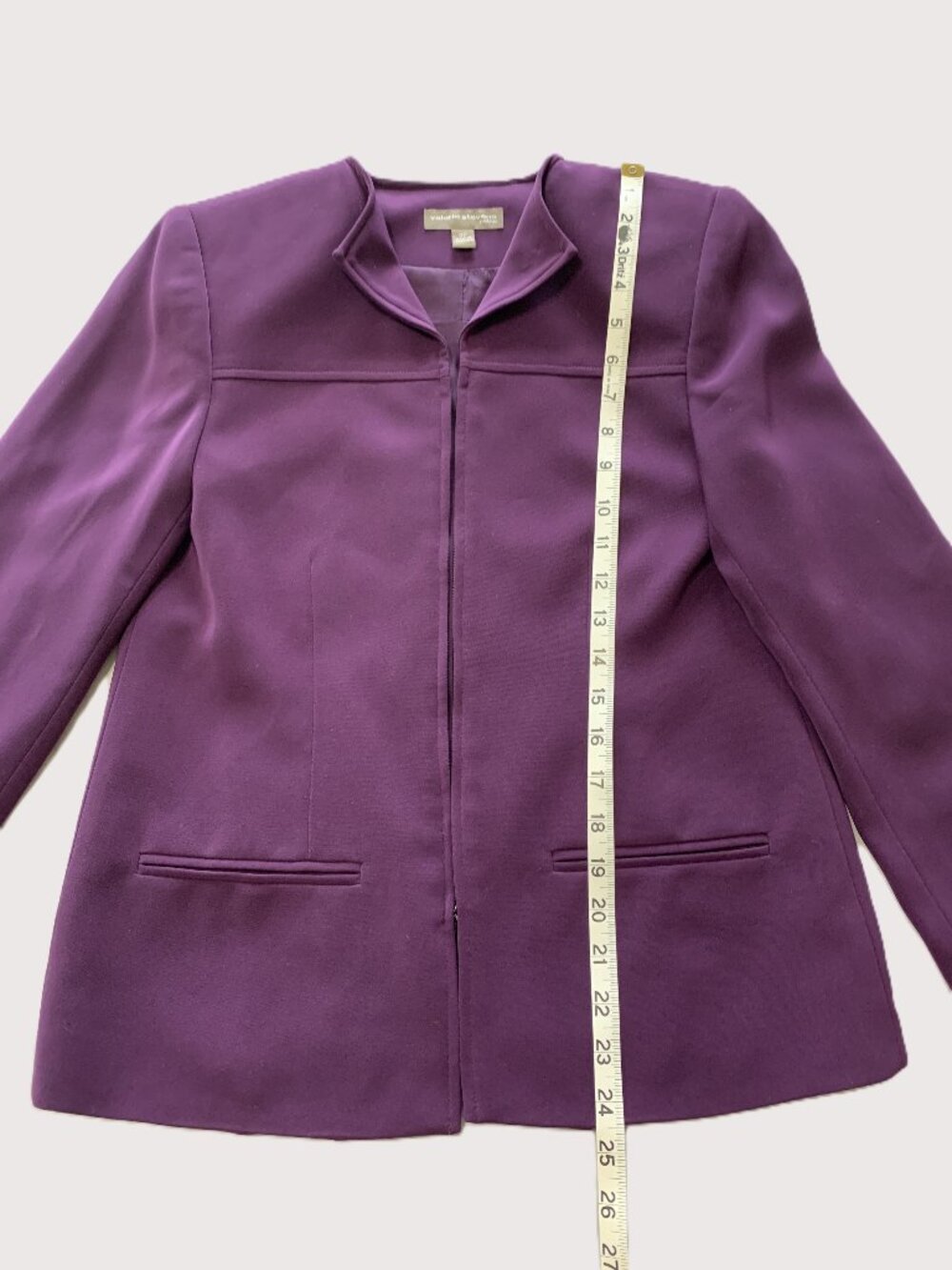 Valerie Stevens Petite Purple Women Blazer/Jacket Long Sleeves Size 2P - Picture 5 of 12